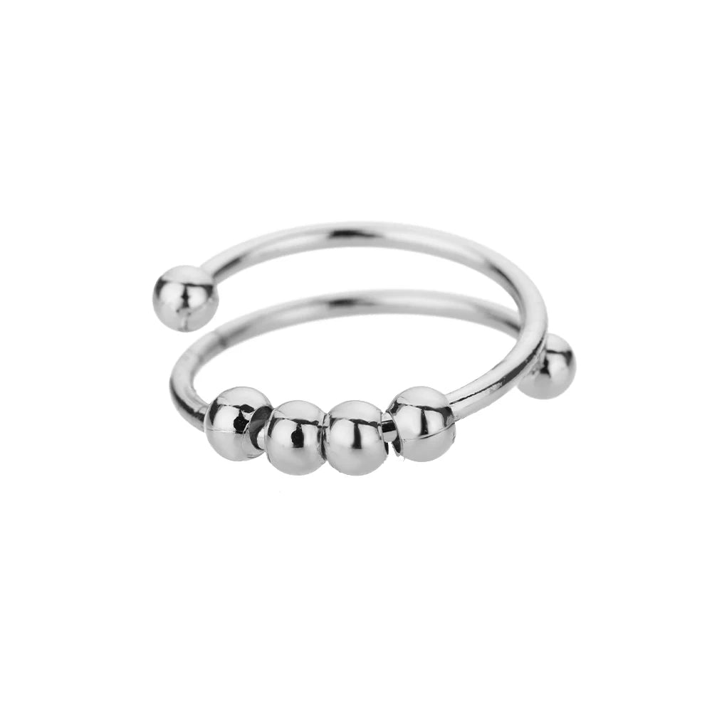 Bague Anti-Stress Ajustable – Acier Inoxydable ✨