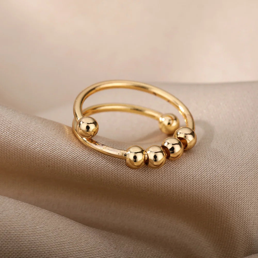 Bague Anti-Stress Ajustable – Acier Inoxydable ✨