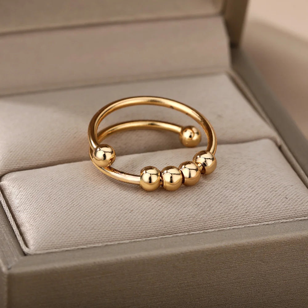 Bague Anti-Stress Ajustable – Acier Inoxydable ✨