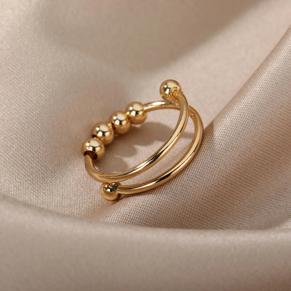 Bague Anti-Stress Ajustable – Acier Inoxydable ✨