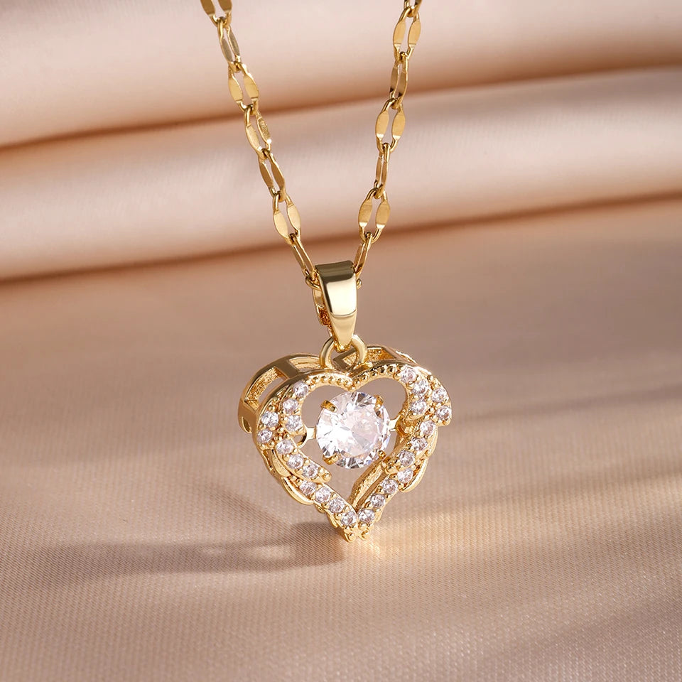 Collier Cœur Doré – Différents Modèles | Acier Inoxydable ✨