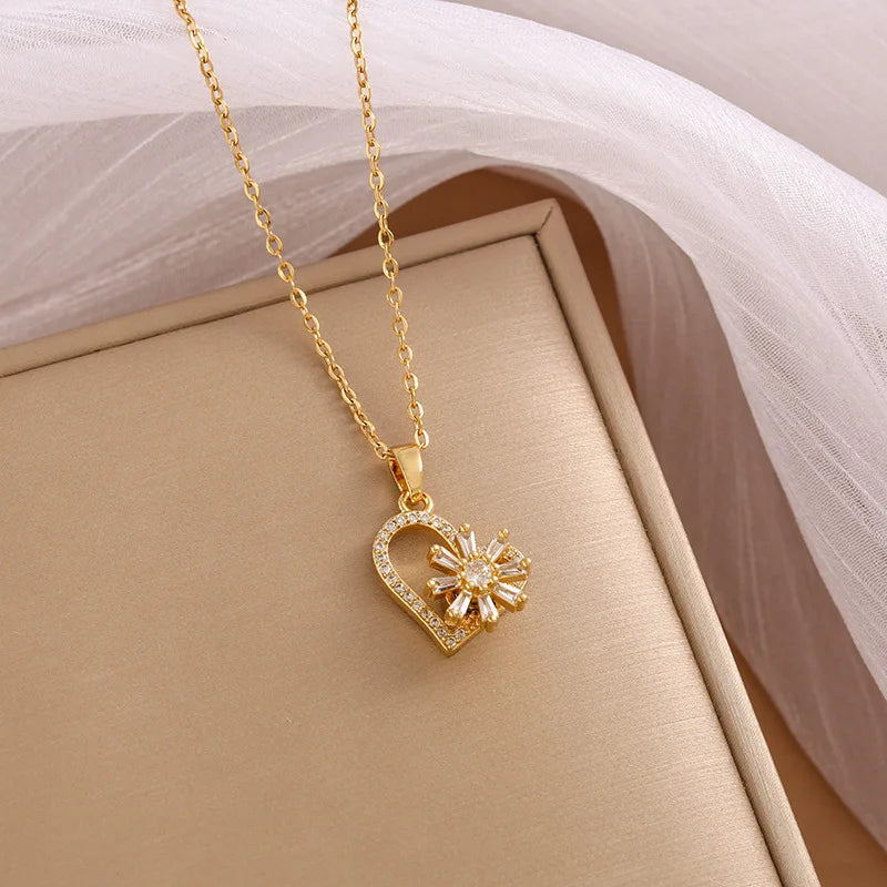 Collier Cœur Doré – Différents Modèles | Acier Inoxydable ✨