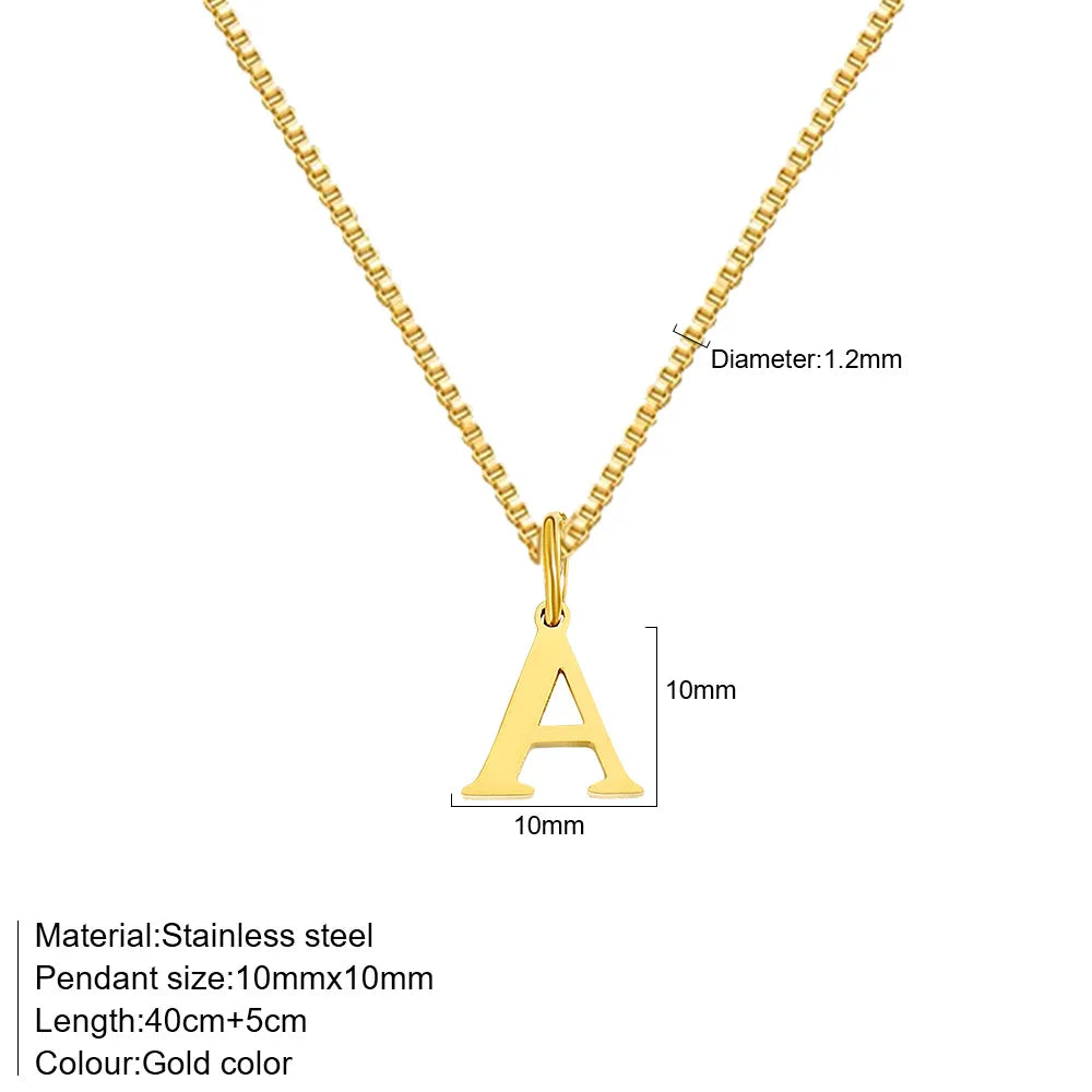 Collier Initiale A–Z Doré – Acier Inoxydable