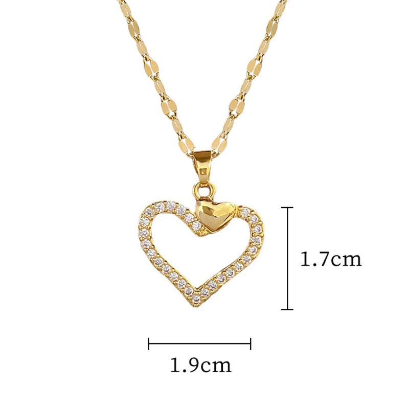 Collier Cœur Doré – Différents Modèles | Acier Inoxydable ✨