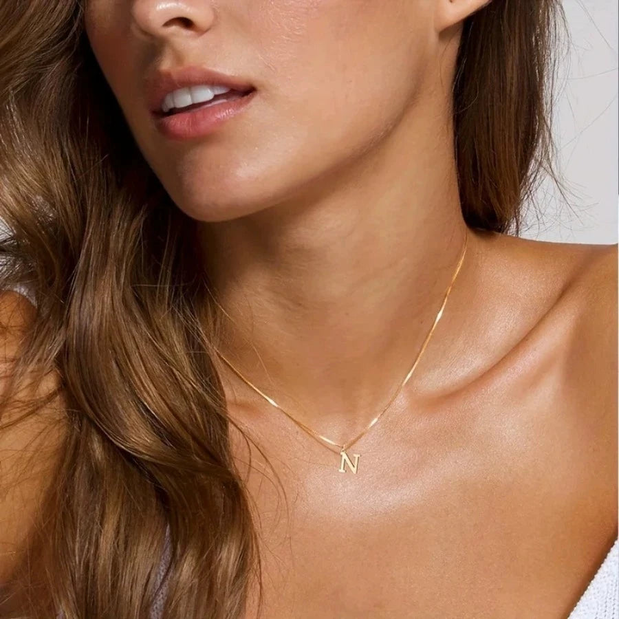 Collier Initiale A–Z Doré – Acier Inoxydable