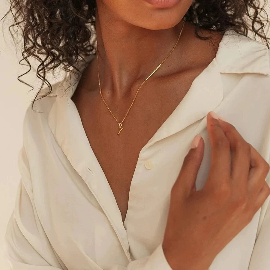 Collier Initiale A–Z Doré – Acier Inoxydable