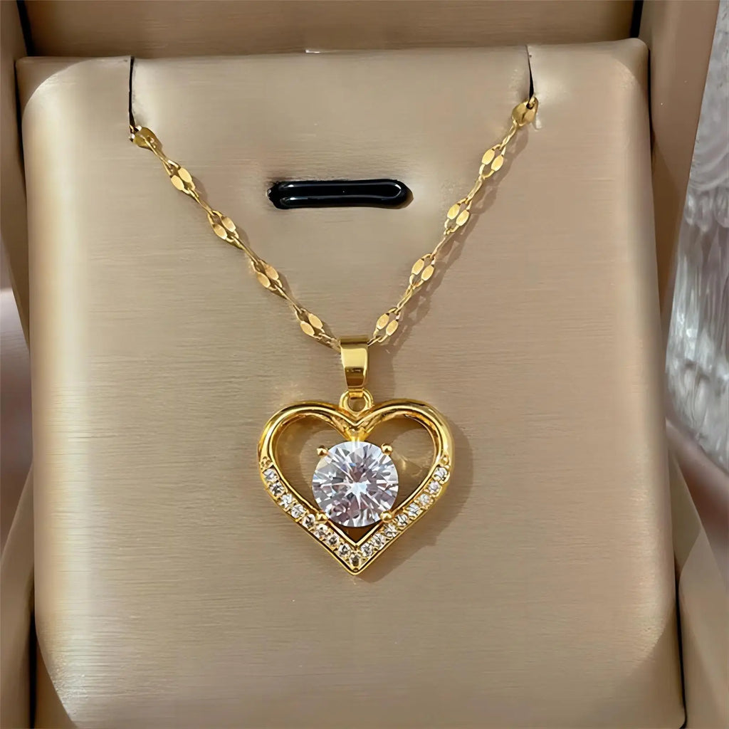 Collier Cœur Doré – Différents Modèles | Acier Inoxydable ✨