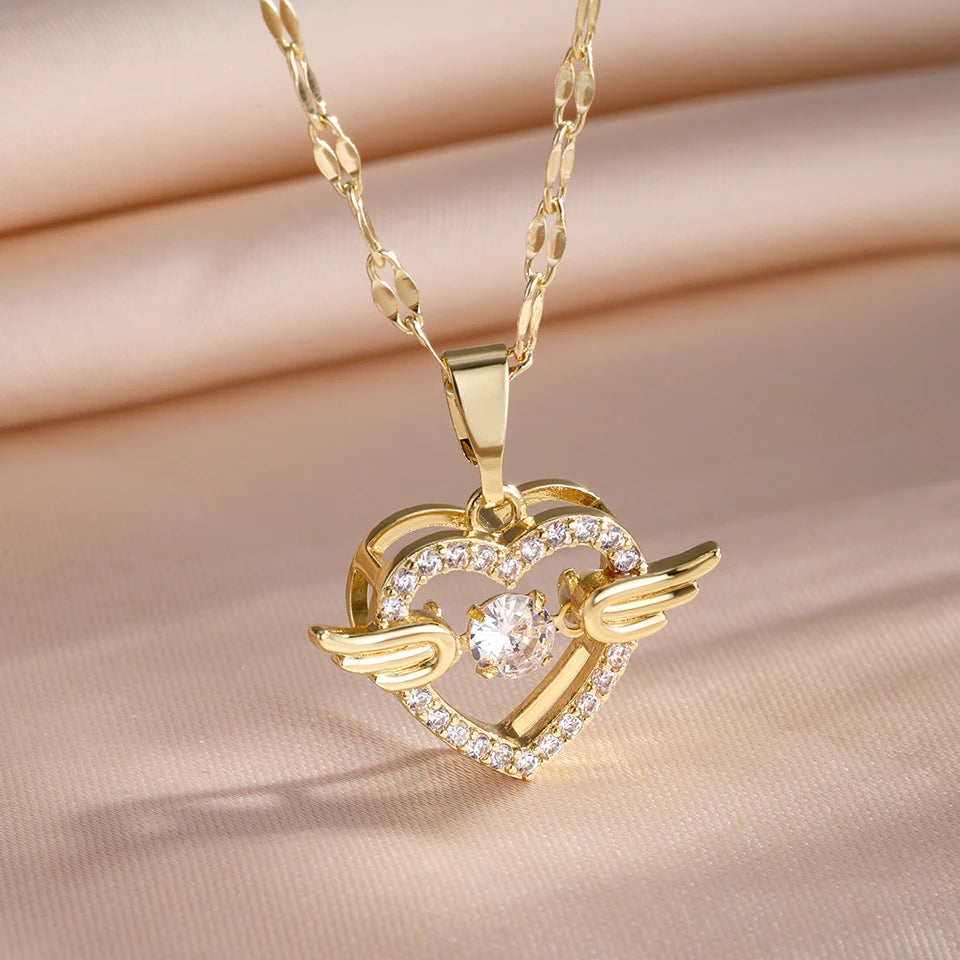 Collier Cœur Doré – Différents Modèles | Acier Inoxydable ✨