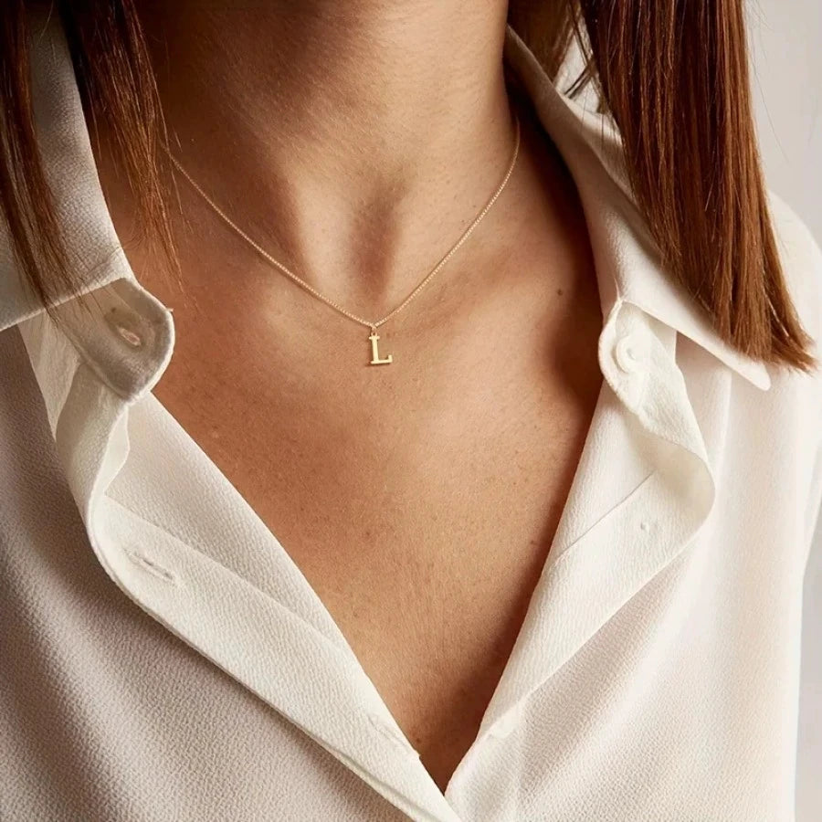 Collier Initiale A–Z Doré – Acier Inoxydable